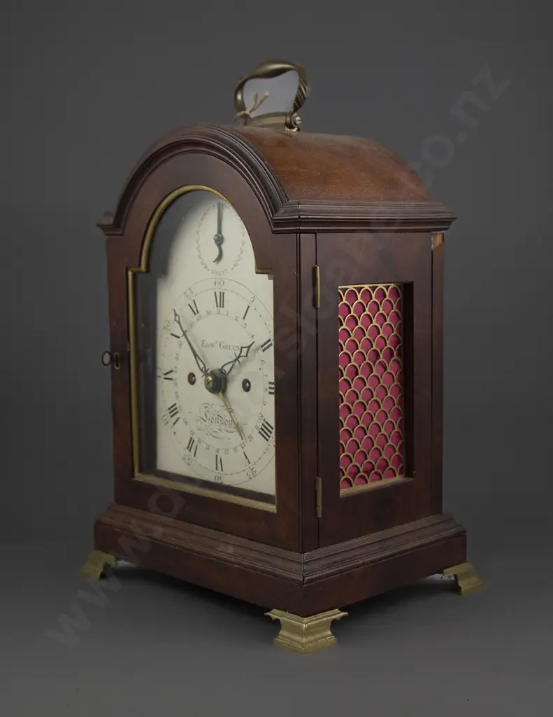 C19th Mahogany Bracket Clock By Edward Green of London Image 1++