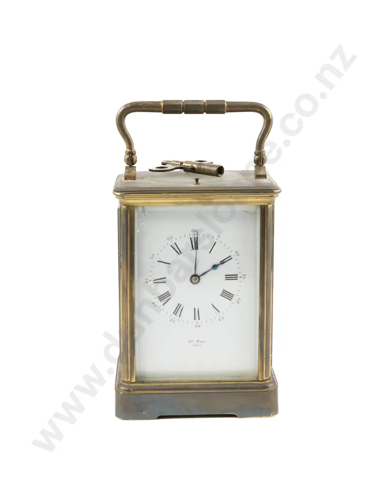 Brass Cased Carriage Clock with travel case Image 1++