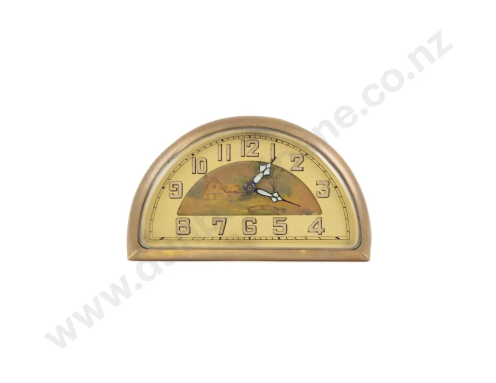 Art Deco Brass Dressing Table Clock Image 1++