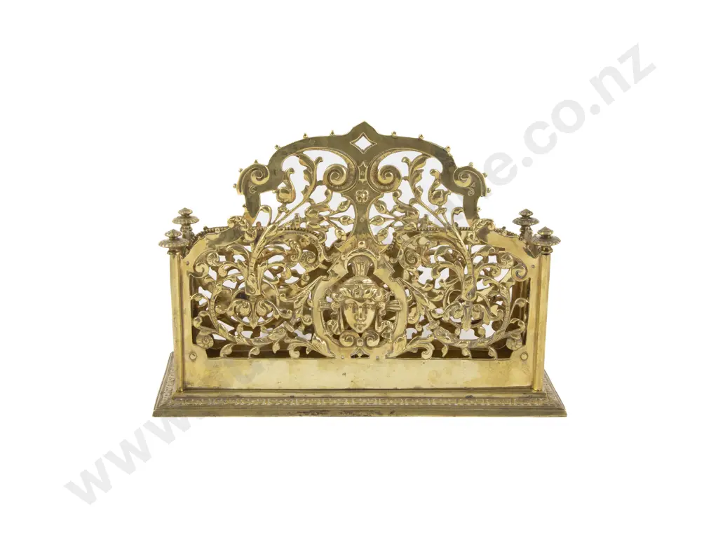 William Tonks & Sons Style Brass Stationary Rack/Desk Tidy Image 1++