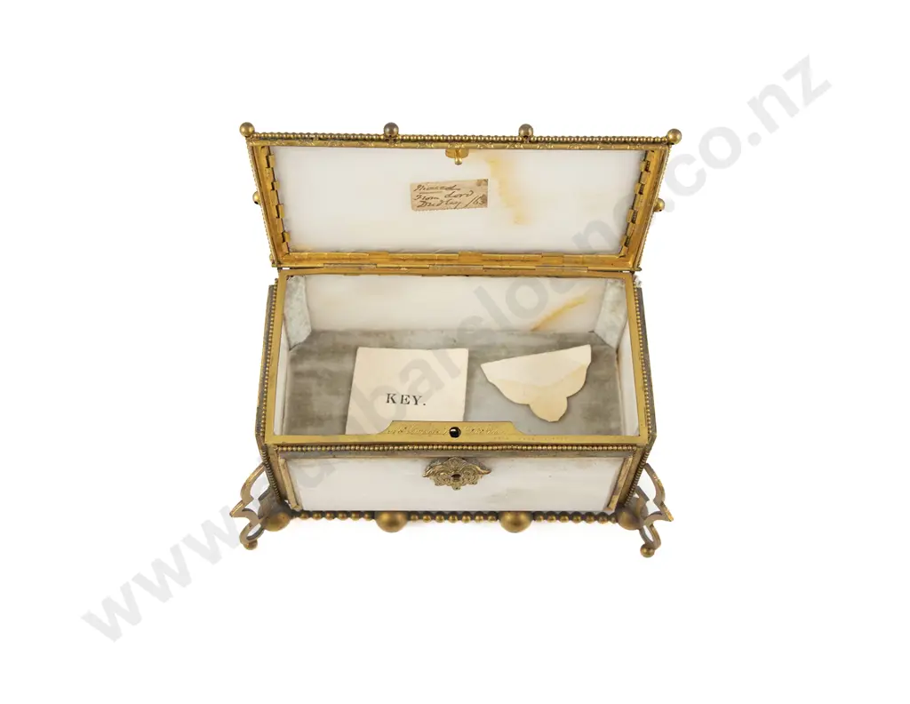 French Gilt Metal & Onyx Jewellery Casket By Boissier Of Paris Image 1++