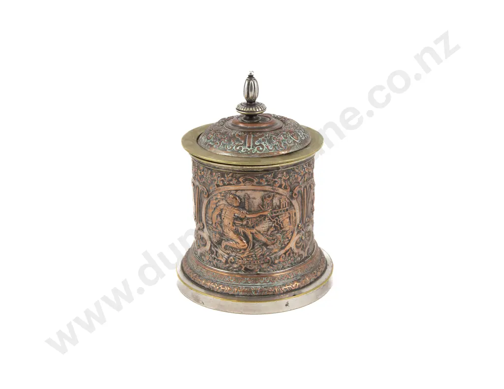 Copper & Brass Cylindrical Tobacco Barrel Image 1++