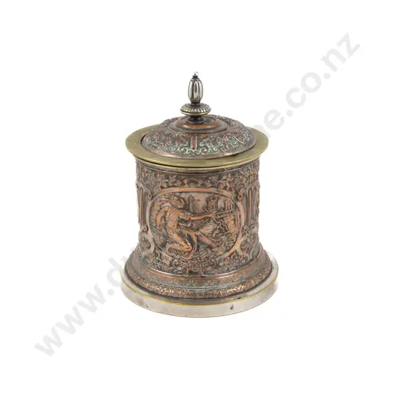 Copper & Brass Cylindrical Tobacco Barrel