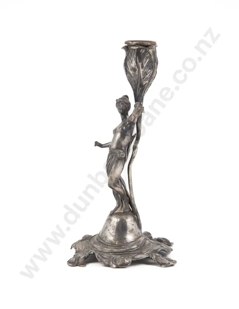 WMF Art Nouveau S/Plate Figural Candle Holder Image 1++