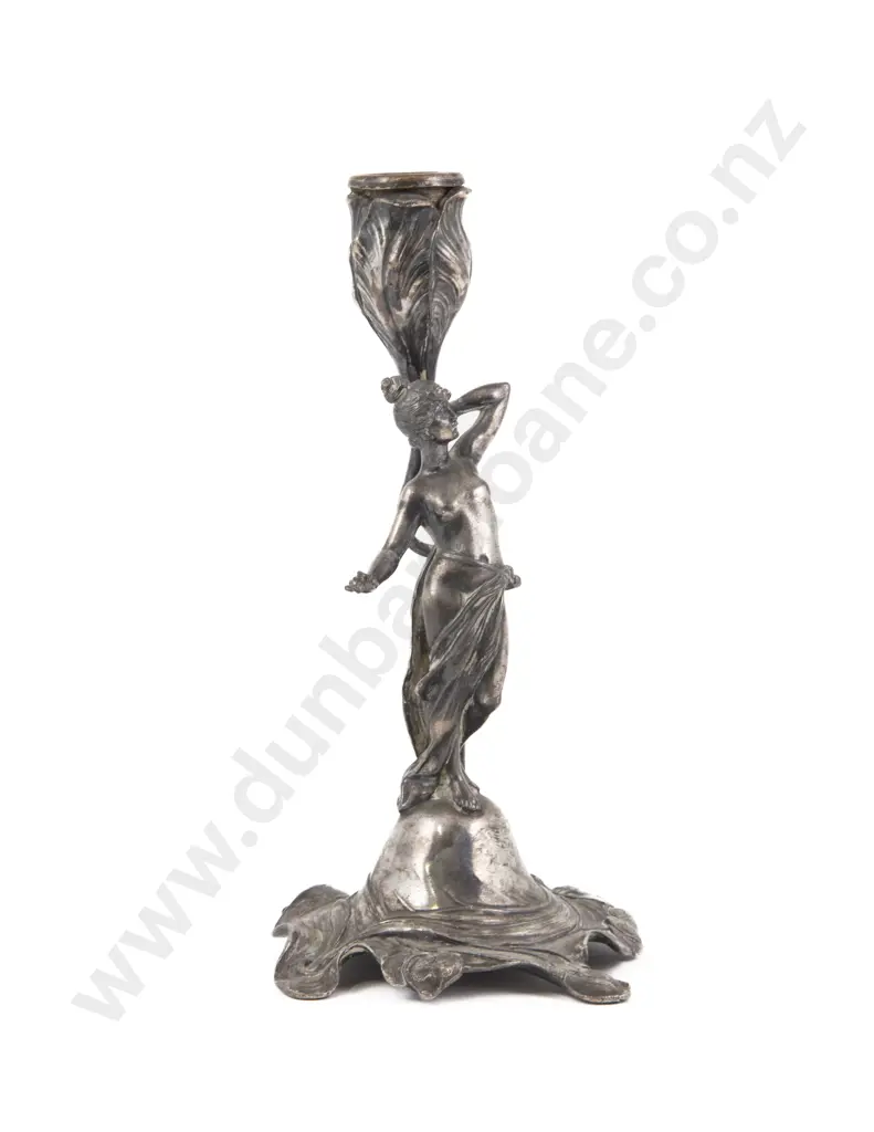 WMF Art Nouveau S/Plate Figural Candle Holder Image 1++