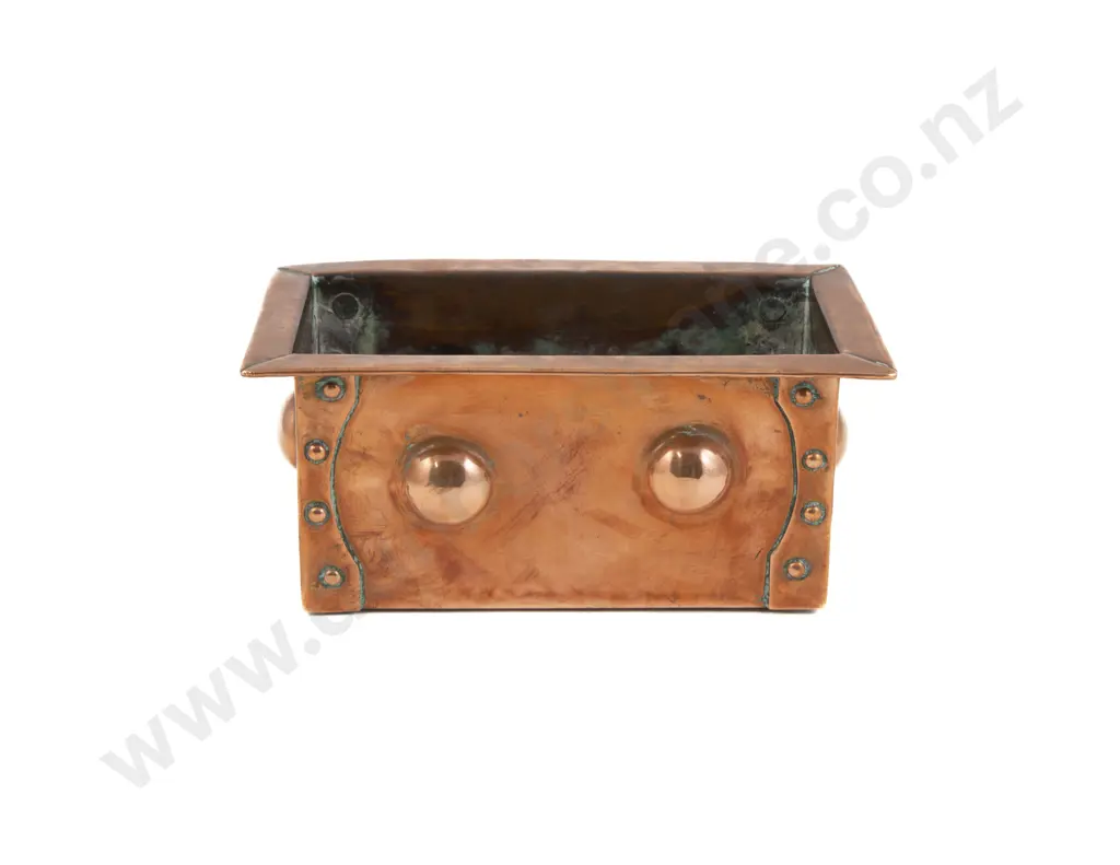 Small Arts & Crafts Oblong Copper Trough Image 1++