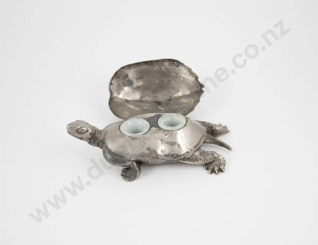 Novelty S/Plate Tortoise Inkwell Image 1++