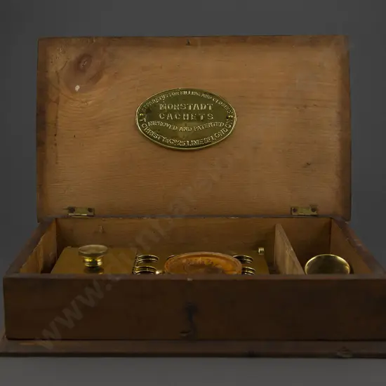 Antique Walnut Cased Morstadt Wafer Cachets Apparatus By Christy & Co London