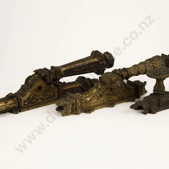 Three Pieces Of Vintage Cast Brass Door Furniture