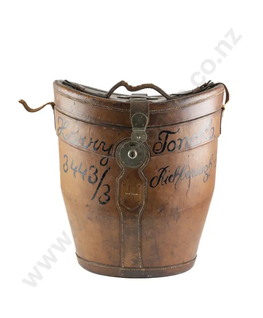 Victorian Leather Gentleman's Hat Box Image 1++
