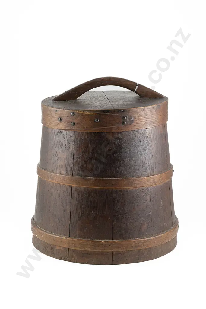 Antique Firkin Lidded Bucket Image 1++