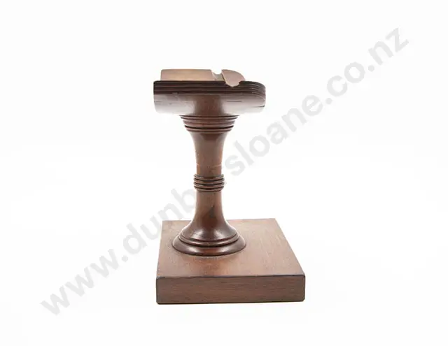 C19th Mahogany Delft Charger Display Stand Image 1++