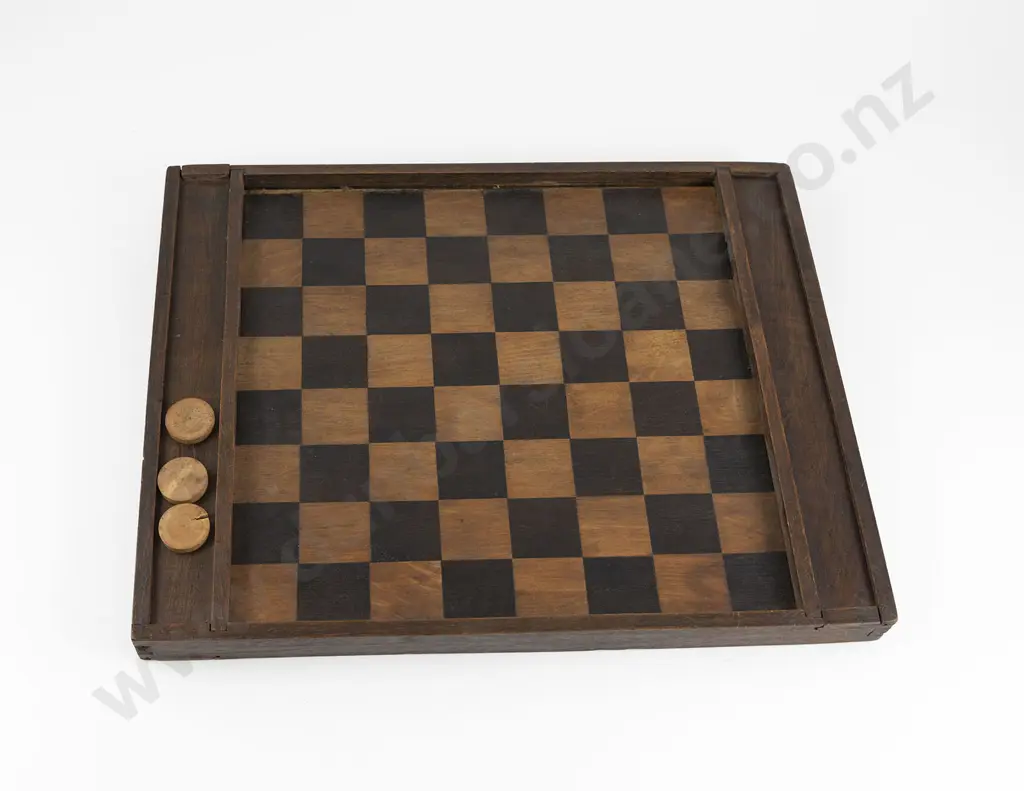 Victorian Travelling Draughts Board Image 1++