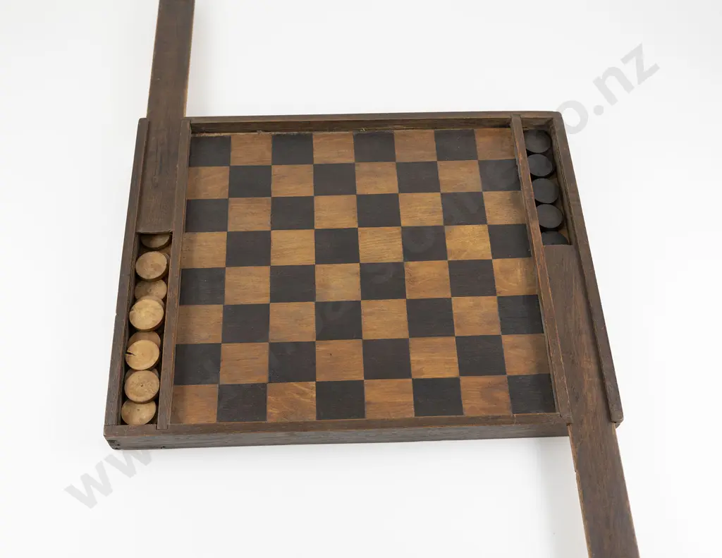 Victorian Travelling Draughts Board Image 1++
