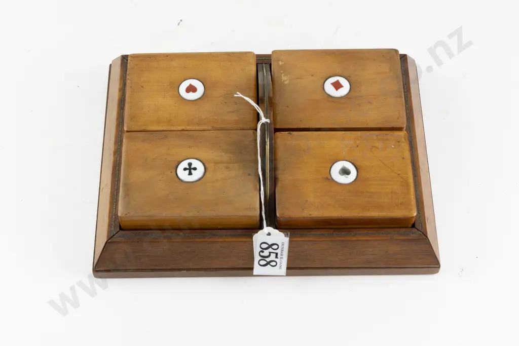 Edwardian Fruitwood Gaming Card Tray Image 1++