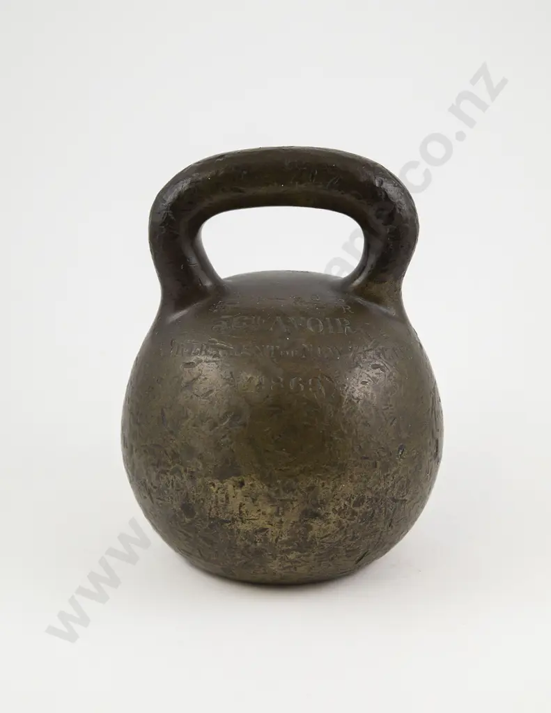 Rare 1869 Government Of New Zealand 56lb Avoir Bronze Weight Image 1++