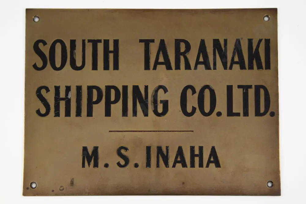 Brass Sign For The South Taranaki Shipping Co Ltd Image 1++