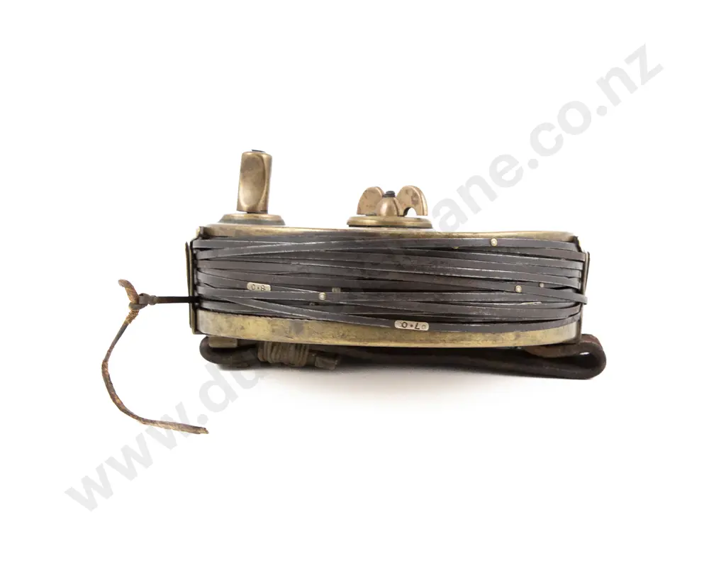 Antique Surveyors Brass & Steel Band Chain Measuring Tape Image 1++