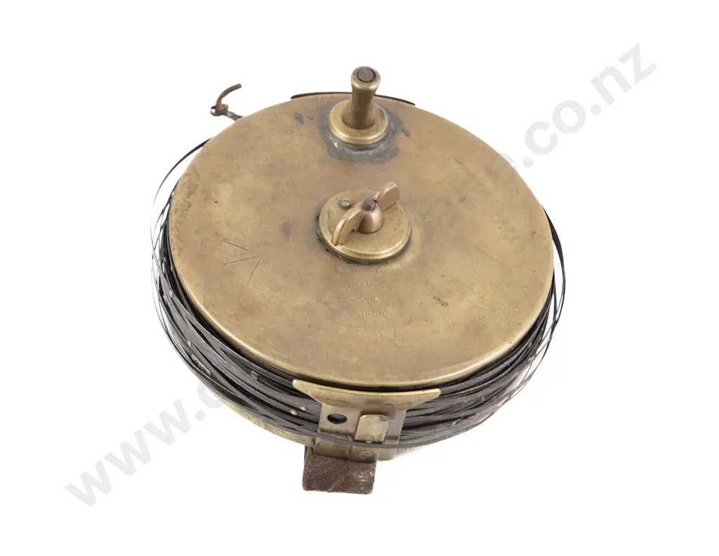 Antique Surveyors Brass & Steel Band Chain Measuring Tape Image 1++