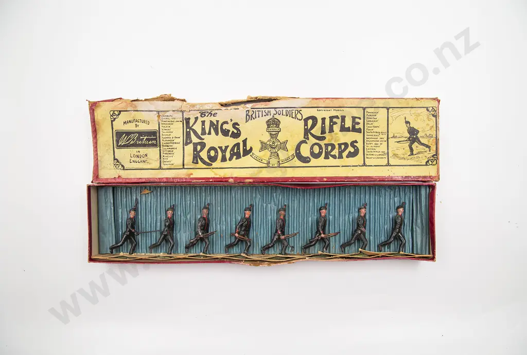 Part Boxed Britains Pre-War Set No98 King's Royal Rifle Corps 8pces Image 1++