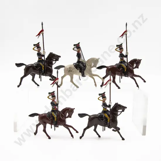 Britains Lancers with Officer on White Horse 5pces