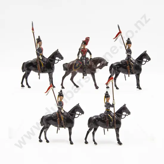 Britains 16th Lancers at the Halt with Officer 5pces