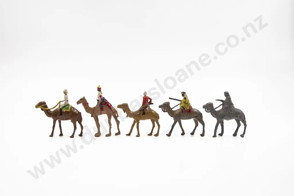 Mixed Manufacture Camel Riders and Two Camels 7pces Image 1++