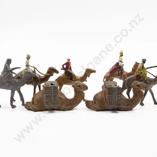 Mixed Manufacture Camel Riders and Two Camels 7pces