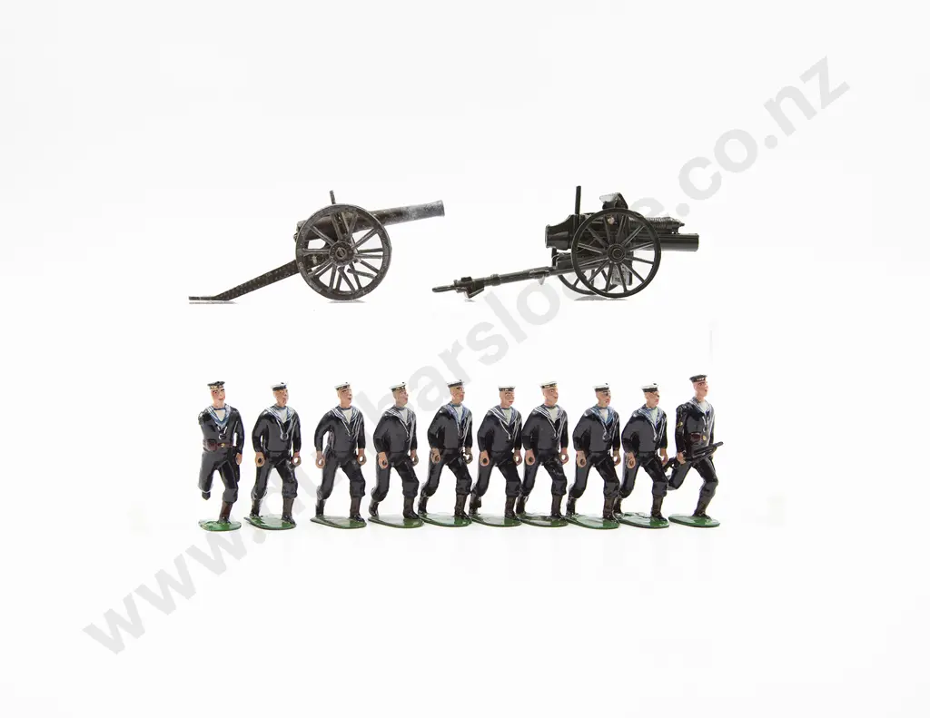 Britains Royal Navy Landing Party with Lumber and Gun 11pces Image 1++