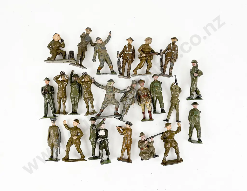 Mixed Lot Britains and Other Manufacture Posed Soldiers and Officers 24pces Image 1++