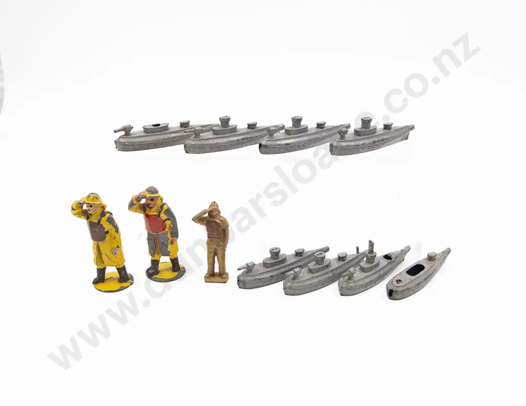 Unmarked Seven Lead Submarines and Three Johillco Lifeboat Men Image 1++