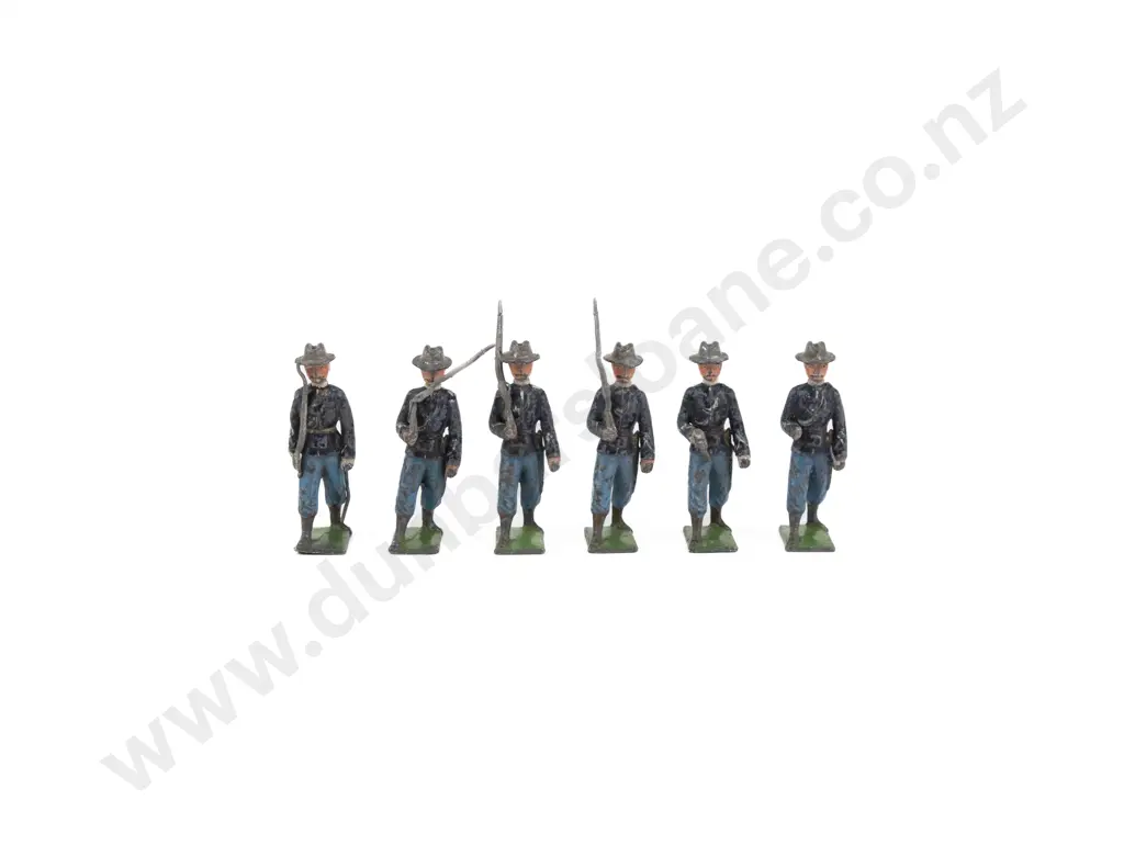 Unknown Early Solid Cast American-Spanish War Soldiers 6pces Image 1++
