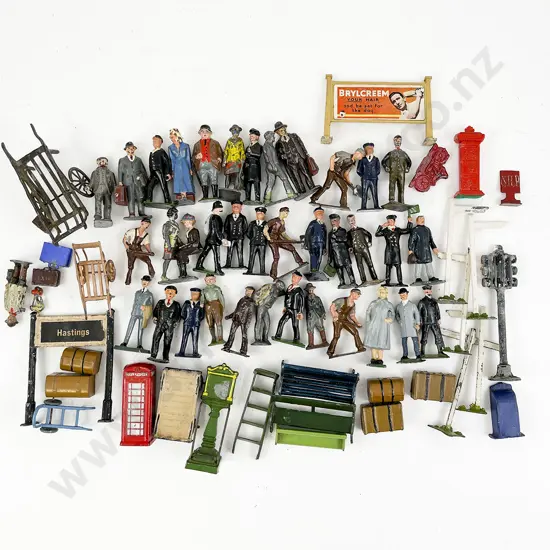 Collection Mainly Britains O Gauge Railway Station People and Accessories
