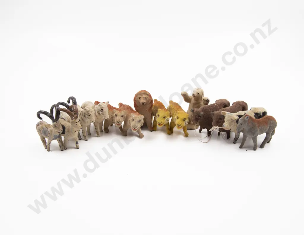 Fourteen Timpo Hollow Cast Lead Flocked Zoo & Farm Animals Image 1++