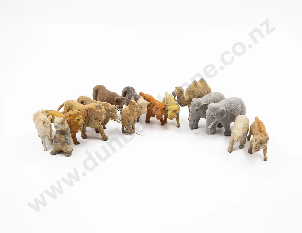 Fourteen Timpo Hollow Cast Lead Flocked Zoo & Farm Animals Image 1++