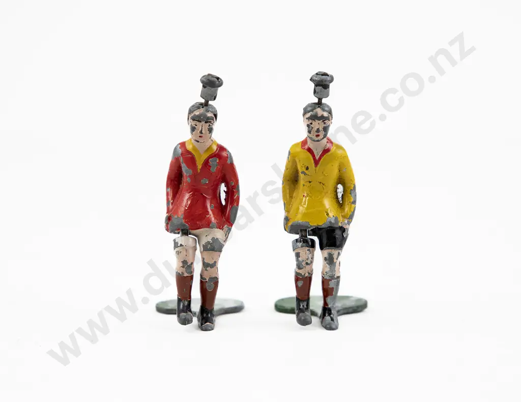 German Miegs Two 'Tipp-Kick' Footballers with Kicking Foot C1950's Image 1++