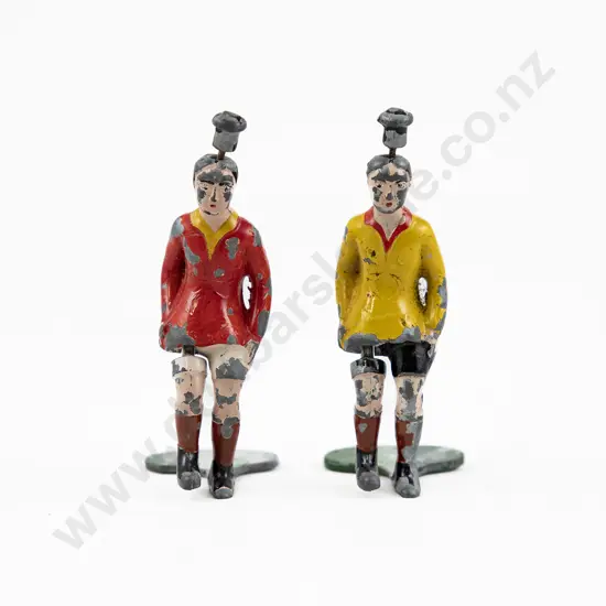 German Miegs Two 'Tipp-Kick' Footballers with Kicking Foot C1950's