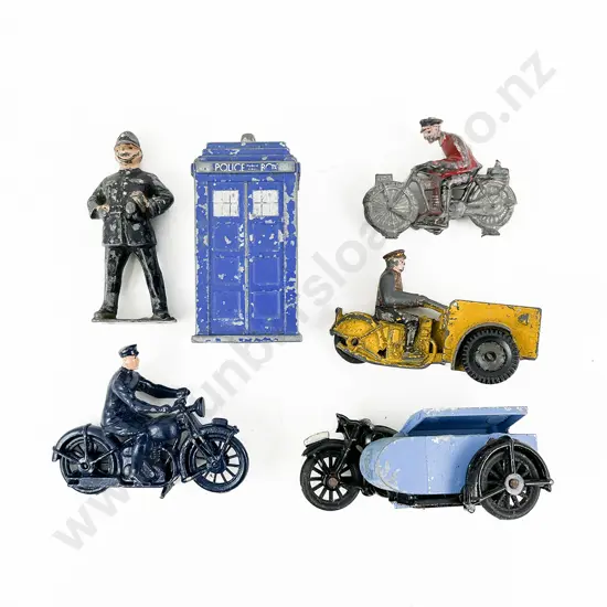 Mixed Manufacture Motorcycles Police Box and Policeman 6pces