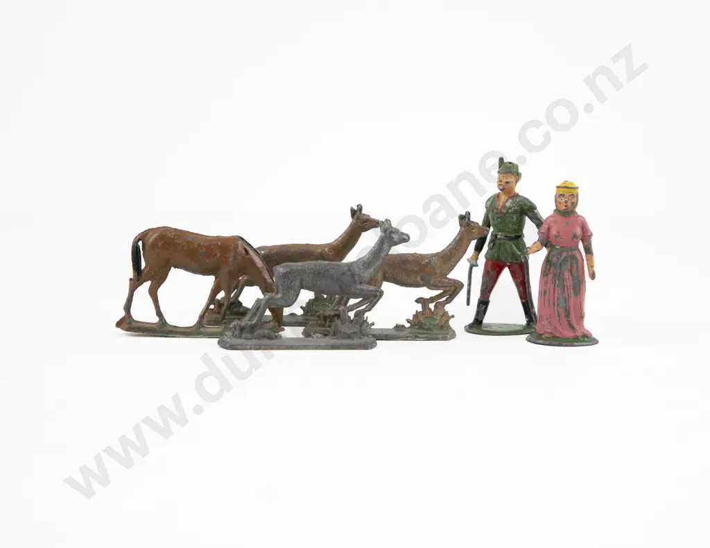 Possible Johillco Robin Hood and Maid Marion with two archers and four flatback deers Image 1++