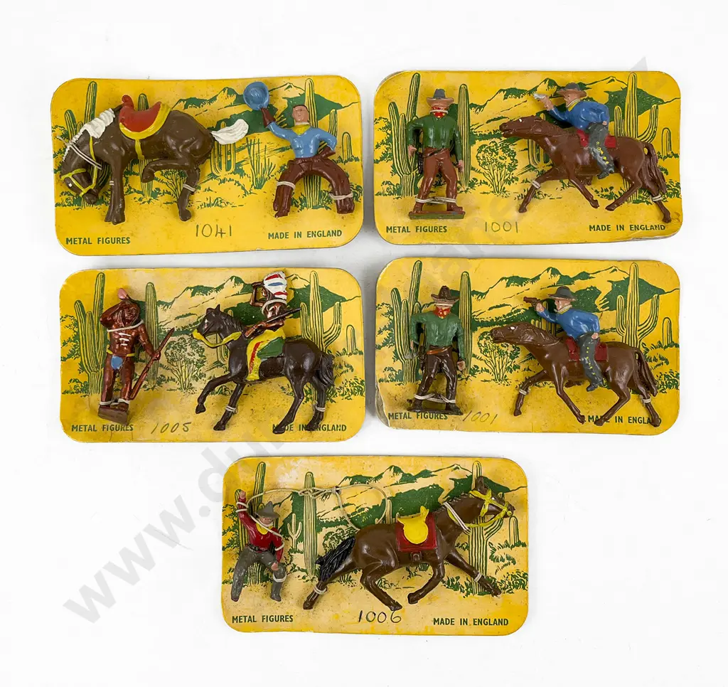 Made in England Five Original Carded Cowboy with Horse Image 1++