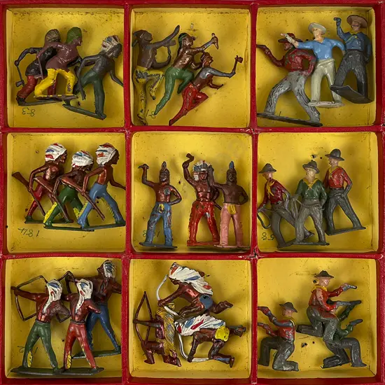 Crescent Toys Retail Box of Cowboys and Indians 45pces