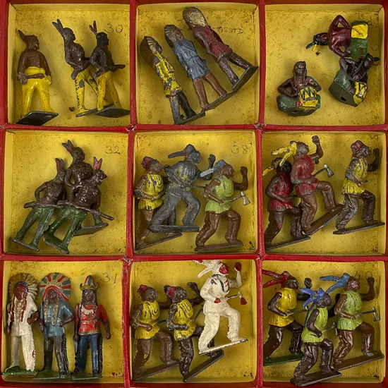 Early Mixed Manufacture Indians 44pces