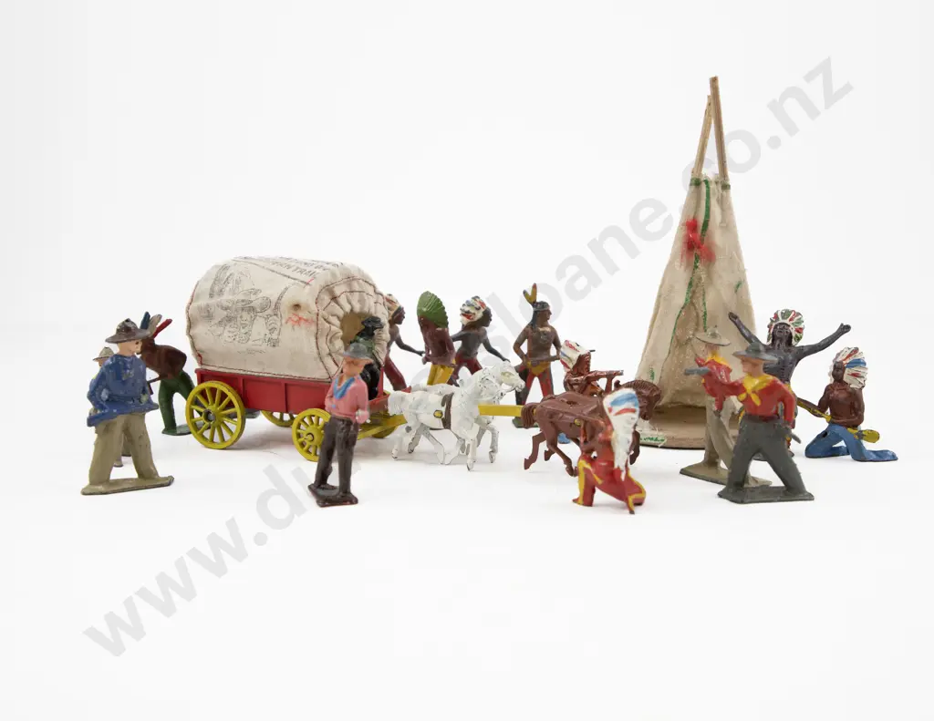 Covered Wagon with Cowboys and Indians 50pces Image 1++
