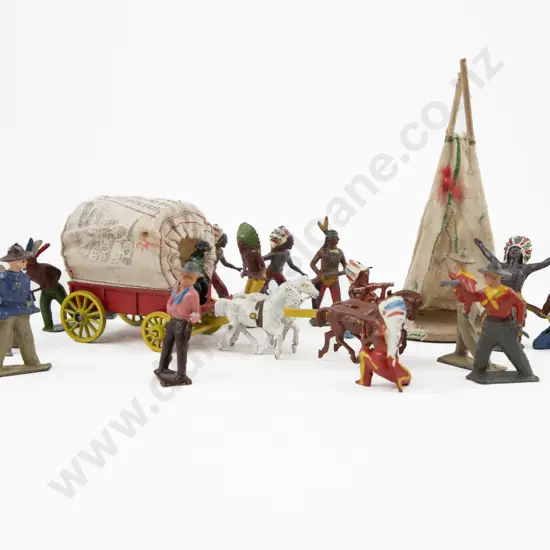 Covered Wagon with Cowboys and Indians 50pces
