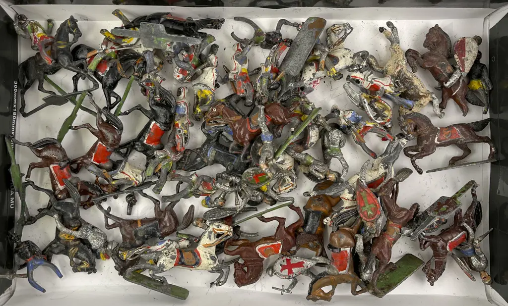 Antique Semi-Flats Knights and Arabs on Horse Back Image 1++