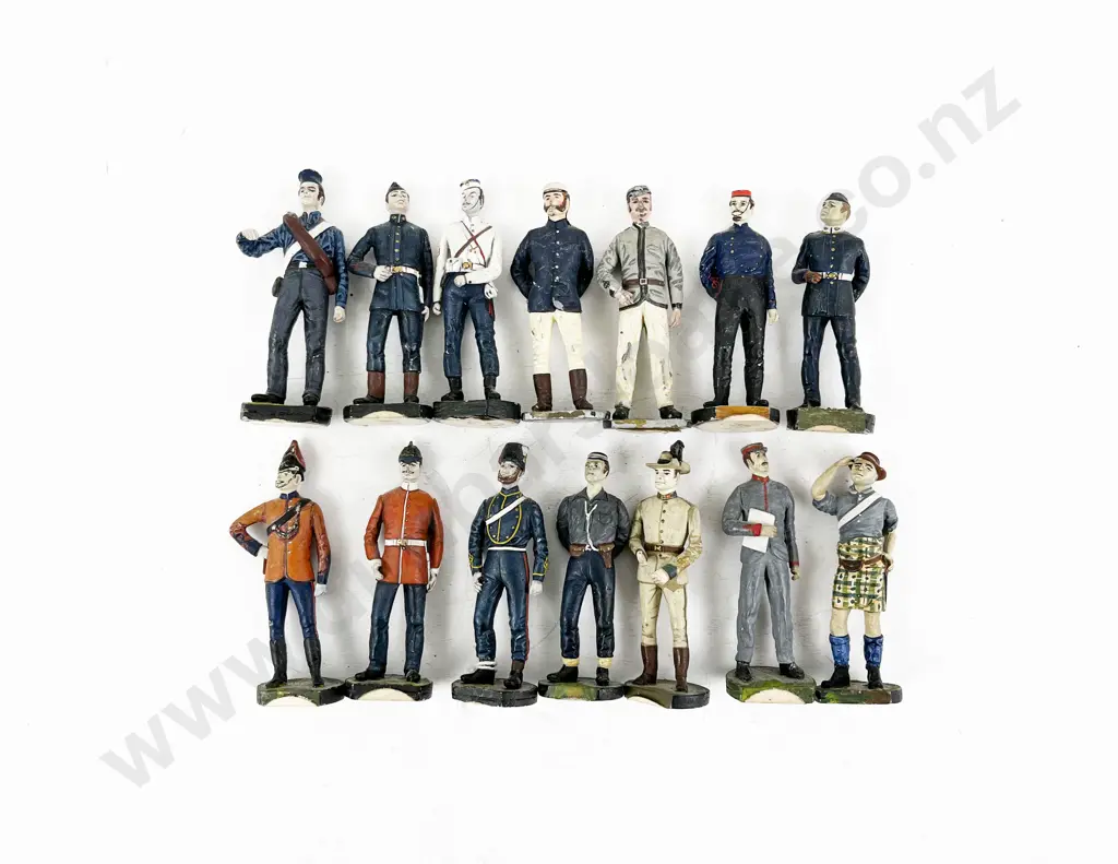 NZ Solid Cast Colonial Military Figures 14pces Image 1++