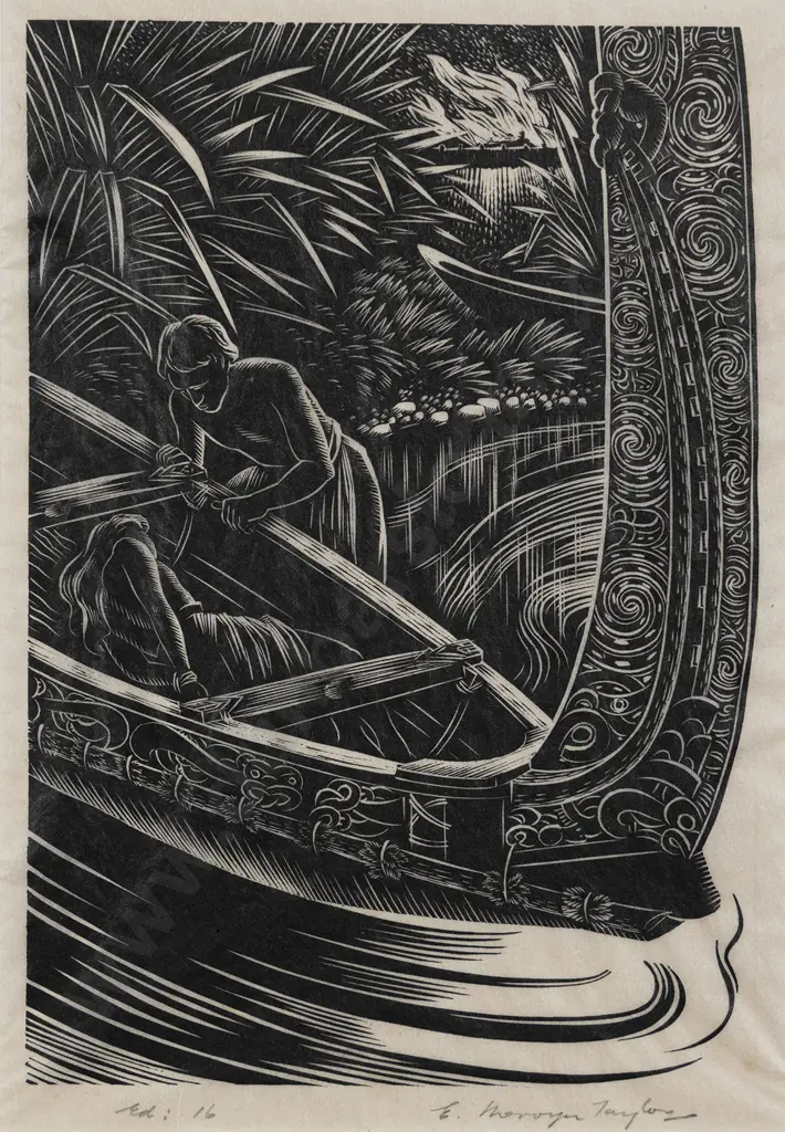 E. Mervyn Taylor (1906 - 1964) - Tipa Releasing Mata Image 1++