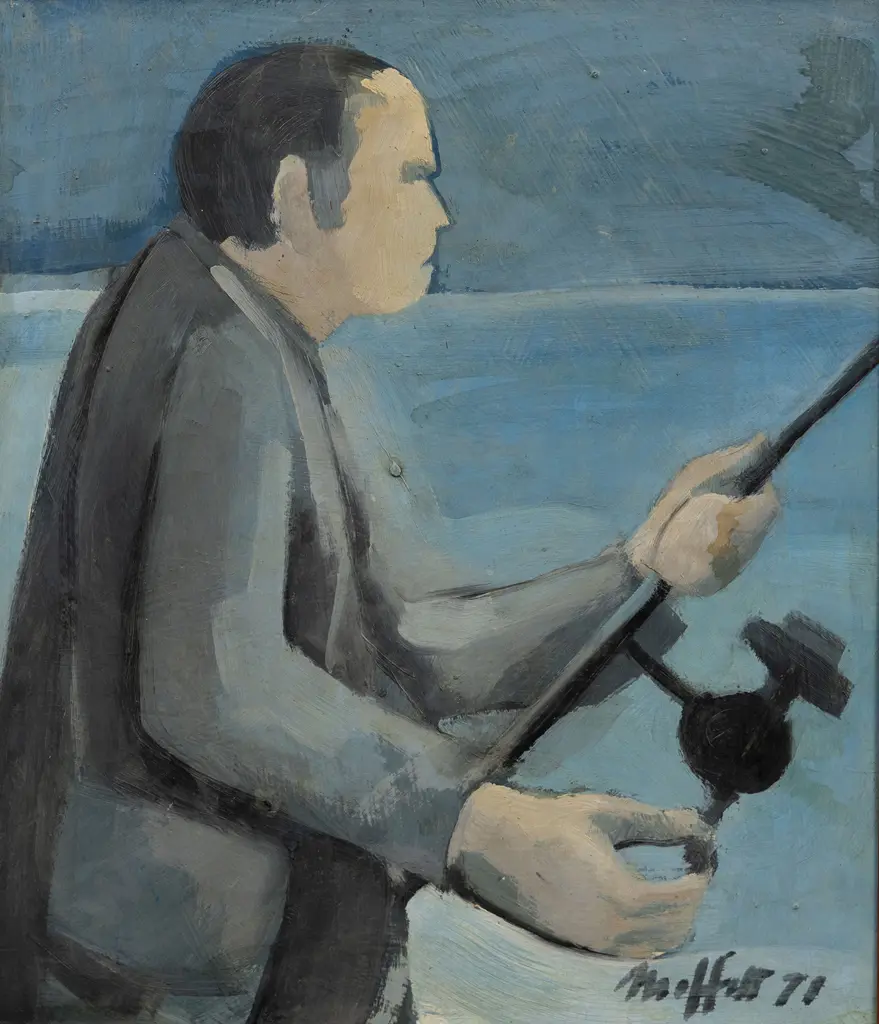 Trevor Moffitt (1936 - 2006) - Man Fishing Image 1++