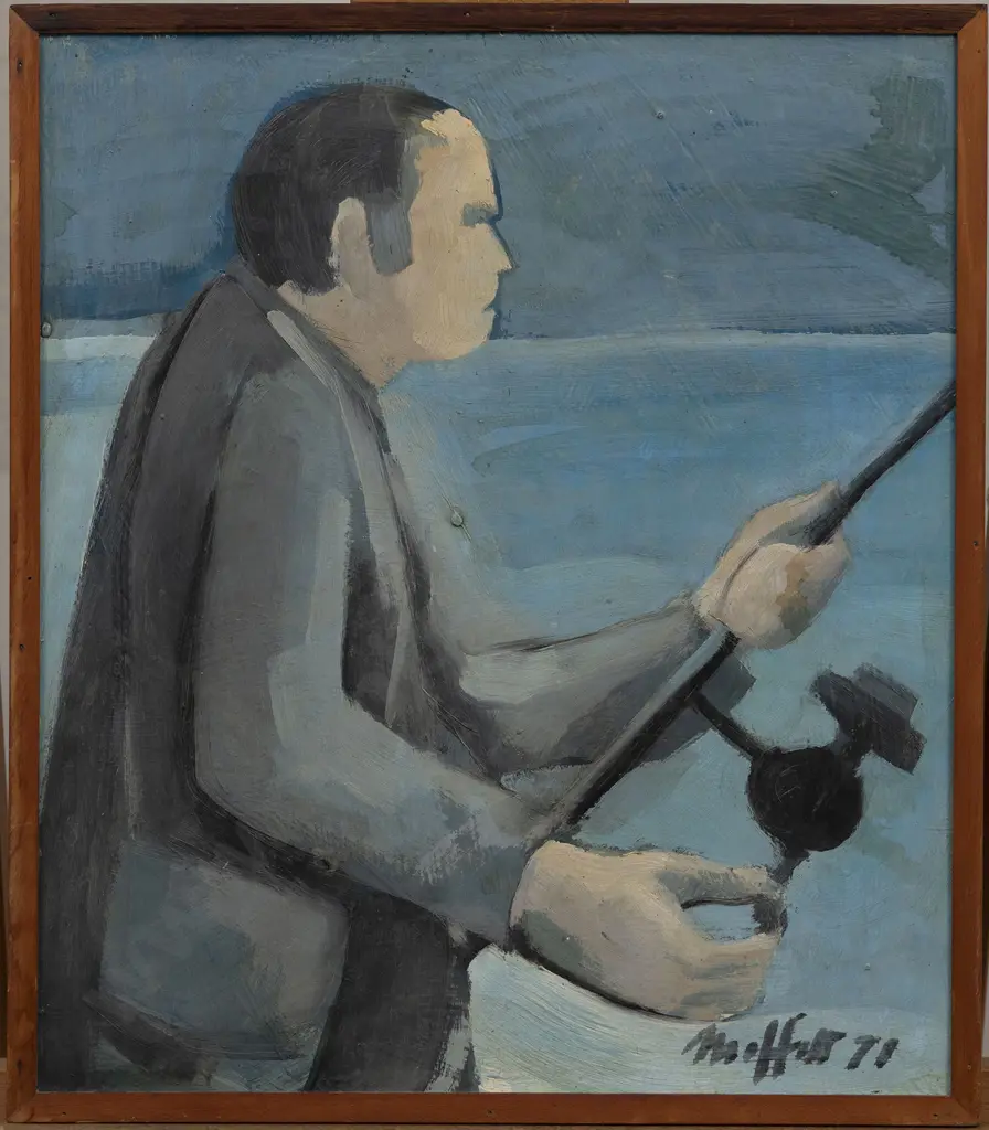 Trevor Moffitt (1936 - 2006) - Man Fishing Image 1++