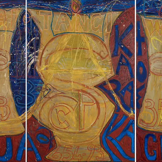 Emily Karaka -  Claims @ Te Kei o te Waka o Tainui (triptych)